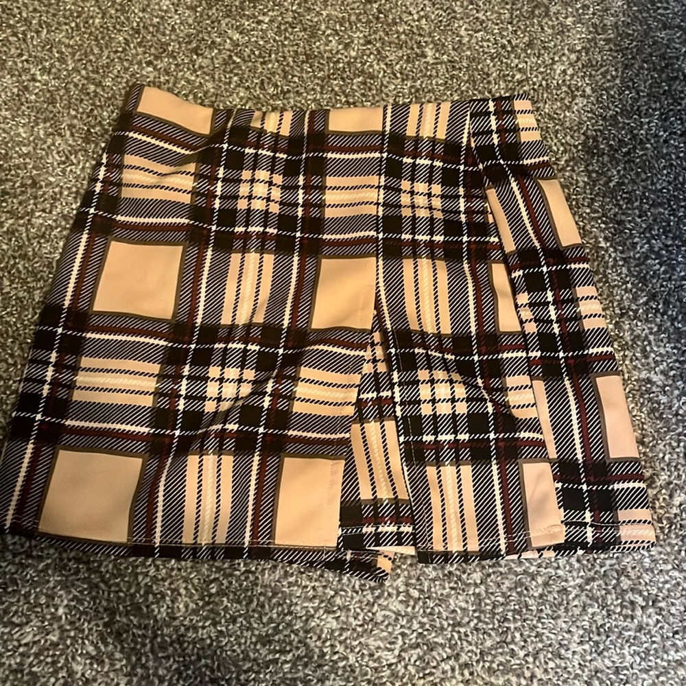 Printed skirt with shorts built into it